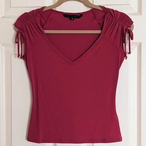 Guess Collection Red Short-Sleeve Top with Ties - S / Small